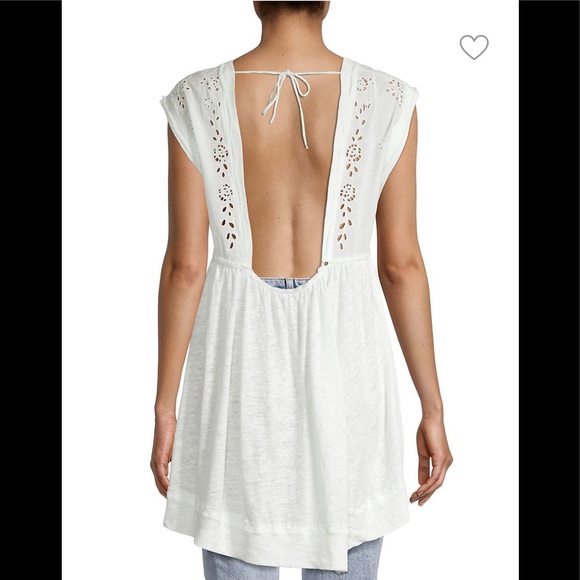NWT Free People Bella Babydoll Top in Ivory - Picture 7 of 11
